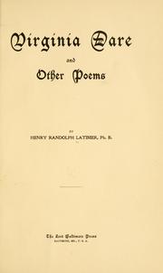 Virginia Dare, and other poems by Henry Randolph Latimer
