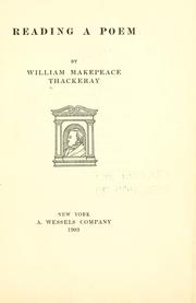 Cover of: Reading a poem by William Makepeace Thackeray