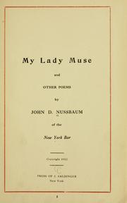 Cover of: My lady muse and other poems