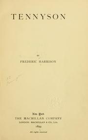 Cover of: Tennyson.