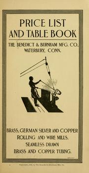 Cover of: Price list and table book. | Benedict & Burnham mfg. co., Waterbury, Conn