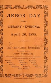 Cover of: Arbor day and library evening, April 26, 1895 by John Terhune