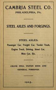 Cover of: Steel axles and forgings.