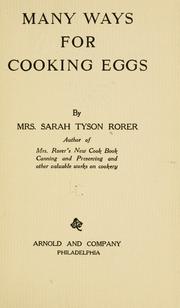 Cover of: Many ways for cooking eggs