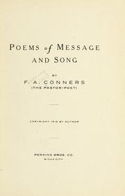 Cover of: Poems of message and song: by F.A. Conners.