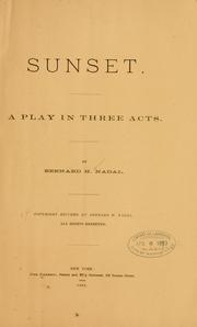 Cover of: Sunset by Bernard H. Nadal