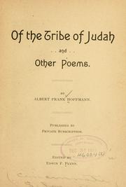 Cover of: Of the tribe of Judah and other poems.