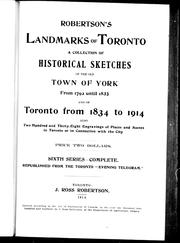 Cover of: Robertson's landmarks of Toronto by 