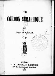 Cover of: Le cordon séraphique