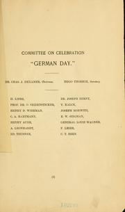 Cover of: German Day, 1892.