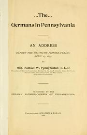 Cover of: The Germans in Pennsylvania by Samuel W. Pennypacker