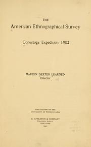Cover of: American ethnographical survey | Marion Dexter Learned