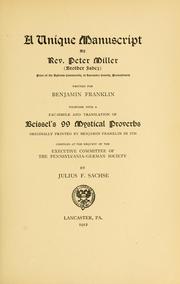Cover of: A unique manuscript