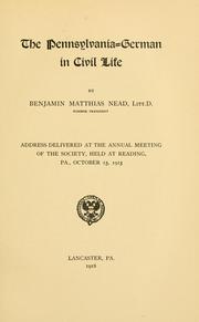 Cover of: The Pennsylvania-German in civil life