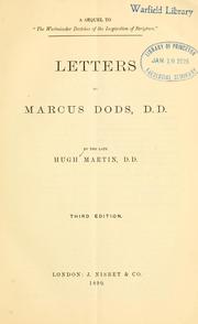 Cover of: Letters to Marcus Dods. by Martin, Hugh