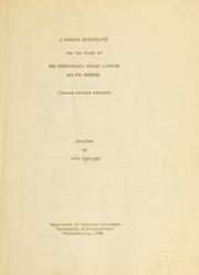 Cover of: working bibliography for the study of the Pennsylvania German language and its sources