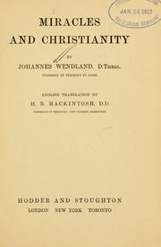 Cover of: Miracles and Christianity by Wendland, Johannes