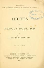 Cover of: Letters to Marcus Dods. | Martin, Hugh
