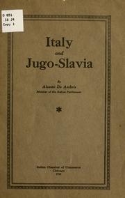 Cover of: Italy and Jugo-Slavia