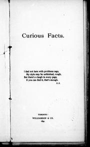 Cover of: Curious facts by Sheldrake, Sparham, 1851-1903.