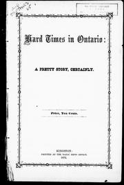 Cover of: Hard times in Ontario by 