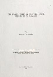 Cover of: echoic poetry of Jonathan Swift: studies in its meaning.