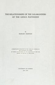Cover of: relationships of the salamanders of the genus Plethodon...