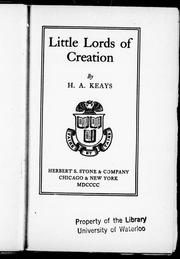 Cover of: Little lords of creation