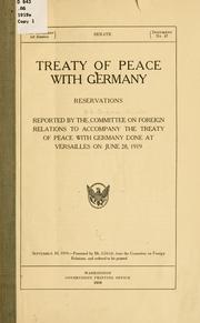 Cover of: Treaty of peace with Germany. by United States. Congress. Senate. Committee on Foreign Relations