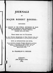 Cover of: Journals of Major Robert Rogers by Robert Rogers