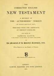 Cover of: The corrected English New Testament: a revision of the "Authorised" Version (by Nestle's resultant text)