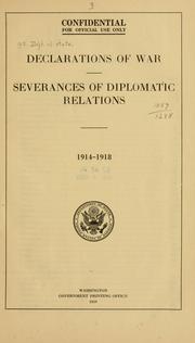 Cover of: Declarations of war. by United States. Department of State.