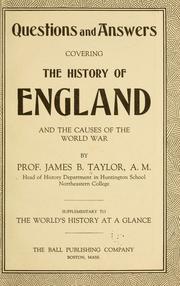Cover of: Questions and answers covering the history of England and the causes of the world war