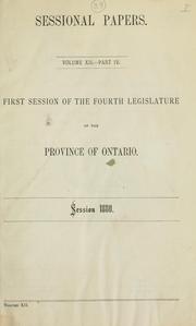 Cover of: ONTARIO SESSIONAL PAPERS. by Ontario. Legislative Assembly.