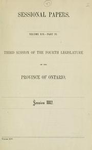 Cover of: ONTARIO SESSIONAL PAPERS. by Ontario. Legislative Assembly., Ontario. Legislative Assembly.