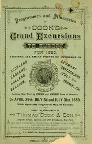 Cover of: Programmes and intineraries of Cook's grand excursions to Europe for 1880