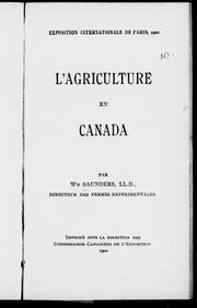 Cover of: L' agriculture en Canada