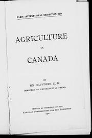 Cover of: Agriculture in Canada by by Wm. Saunders.