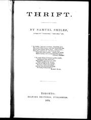 Cover of: Thrift by by Samuel Smiles.