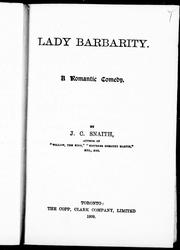Cover of: Lady Barbarity by by J.C. Snaith.