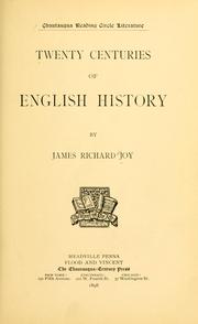 Cover of: Twenty centuries of English history by Joy, James Richard