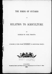 Cover of: The birds of Ontario in relation to agriculture