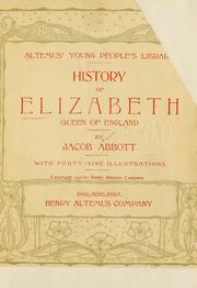 Cover of: History of Elizabeth: queen of England