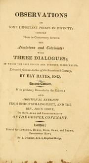 Cover of: Observations on some important points in divinity by E. Bates