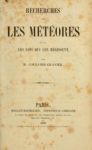 Cover of: Recherches sur les météores et sur les lois qui les régissent.