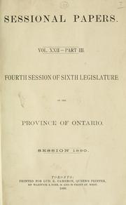 Cover of: ONTARIO SESSIONAL PAPERS. by Ontario. Legislative Assembly.