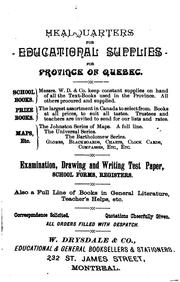 Cover of: Code of Public Instruction of the Province of Quebec: Comprising the School Law, with Notes of ...