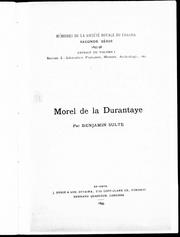 Cover of: Morel de la Durantaye