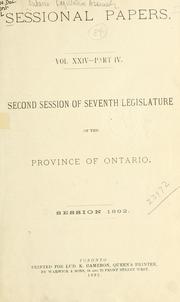 Cover of: ONTARIO SESSIONAL PAPERS. by Ontario. Legislative Assembly.