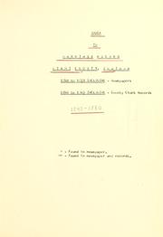 Cover of: Index to marriage record, Miami County, Indiana, 1840 to 1850 inclusive-newspapers, 1840 to 1849 inclusive-County Clerk records.